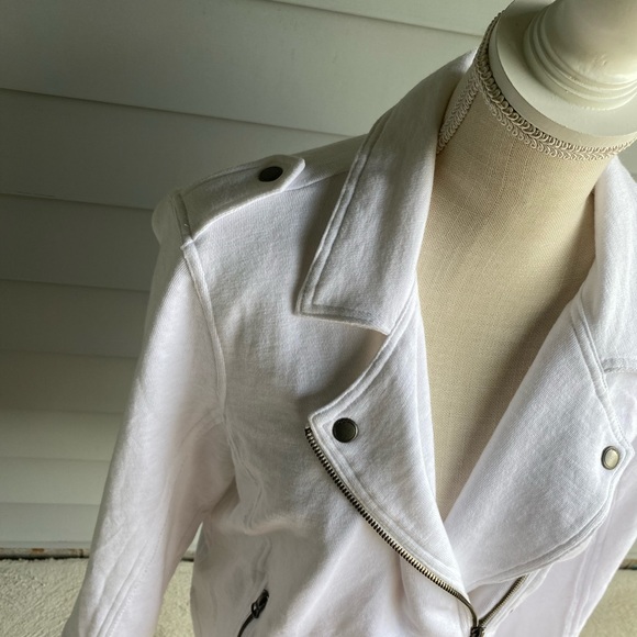 White terry biker style jacket - Picture 5 of 13